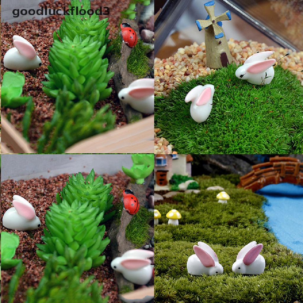 Mô Hình Thỏ Mini Bằng Nhựa Resin Trang Trí Tiểu Cảnh Sân Vườn DIY