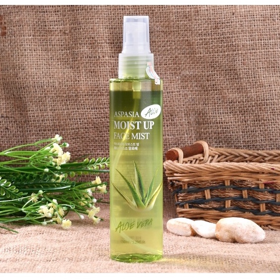 Xịt khoáng nha đam aloe vera Aspasia Moist Up Face Mist 150ml cấp ẩm làm dịu da tức thì