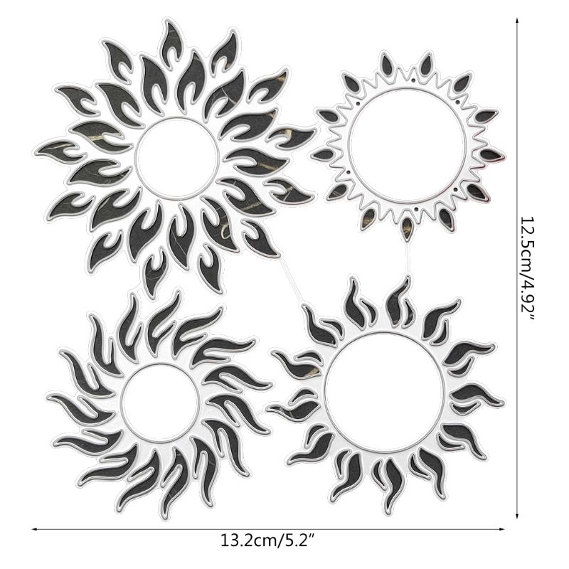 Khuôn cắt kim loại hình mặt trời DIY trang trí lưu bút