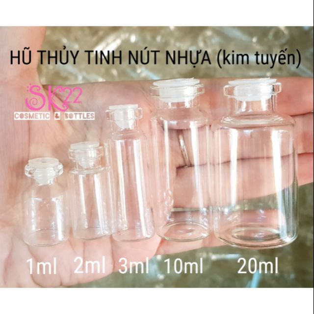 [10ml]SET 50 HŨ THỦY TINH NÚT NHỰA 10ml