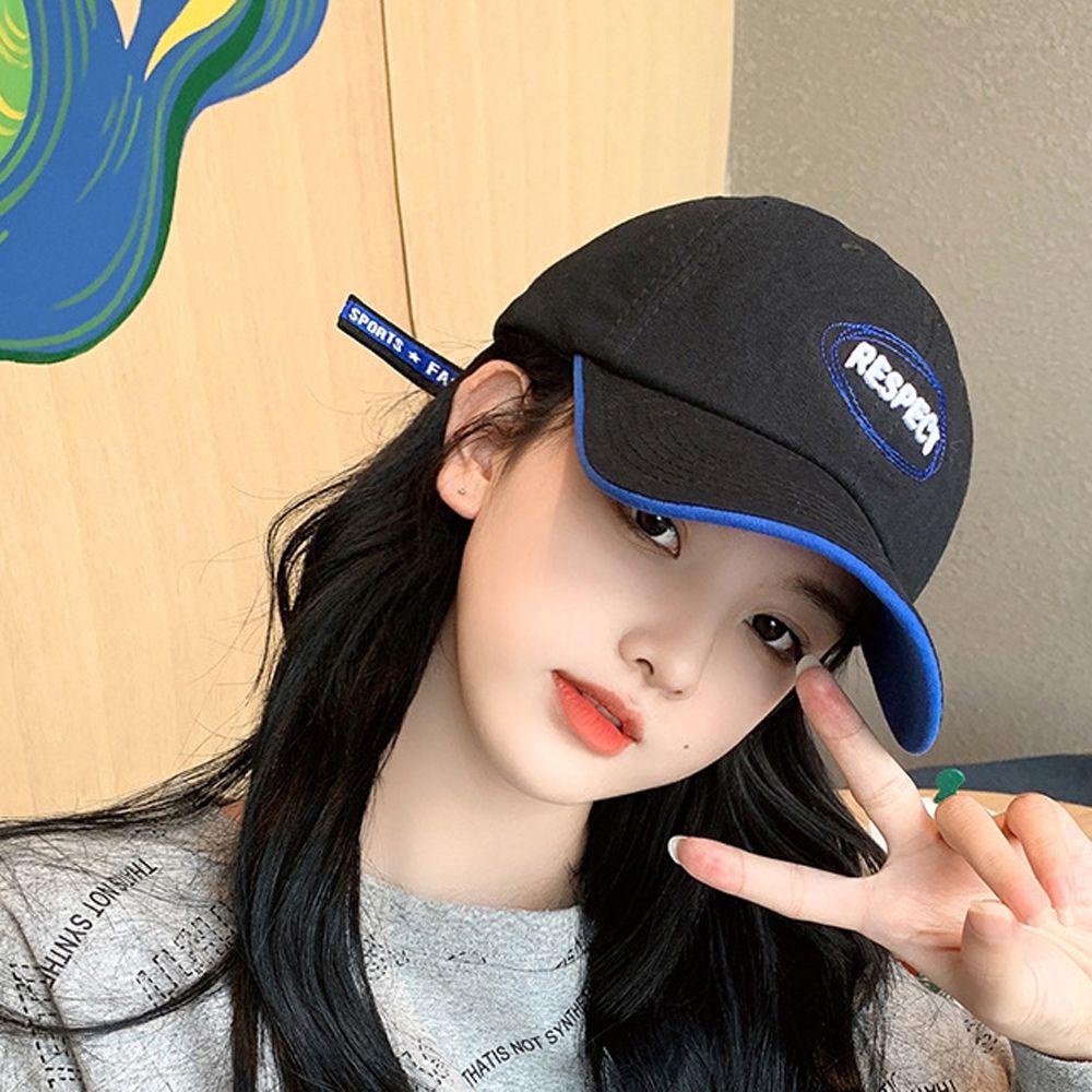 Mũ Lưỡi Trai Màu Sắc Đơn Giản Thêu Chữ WMES15H Phong Cách Nhật Bản Thời Trang Cho Nữ