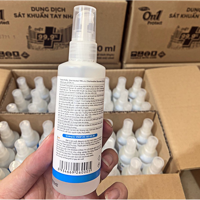 Thùng 48 chai dung dịch sát khuẩn tay nhanh ON1 protect hương BamBoo Charcoal  C0201