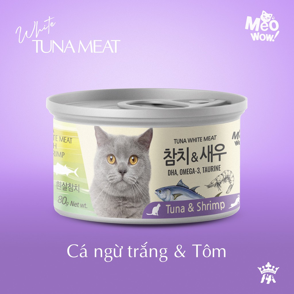 Súp Cá ngừ thịt trắng Tuna White Meat nguyên miếng đóng hộp cho mèo Meowow - HÀN QUỐC [HÀNG CHÍNH HÃNG]