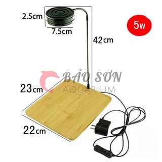 Combo Đèn led 5w và chân gỗ cao cấp cho bể thủy sinh cá cảnh, bán cạn