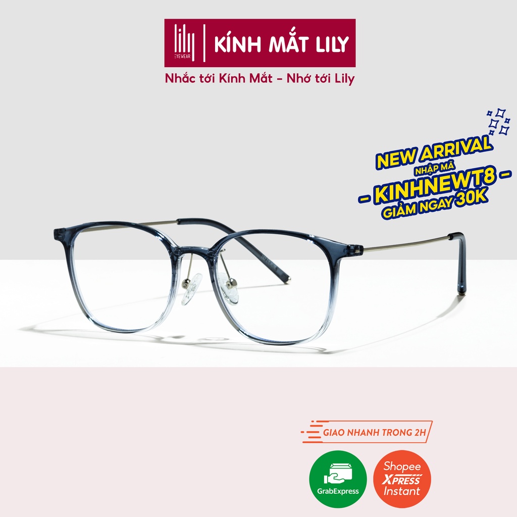 Gọng kính nhựa mắt tròn nam nữ LILYEYEWEAR cứng cáp thanh nhẹ kiểu dang thời trang dễ đeo nhiều màu sắc 2248