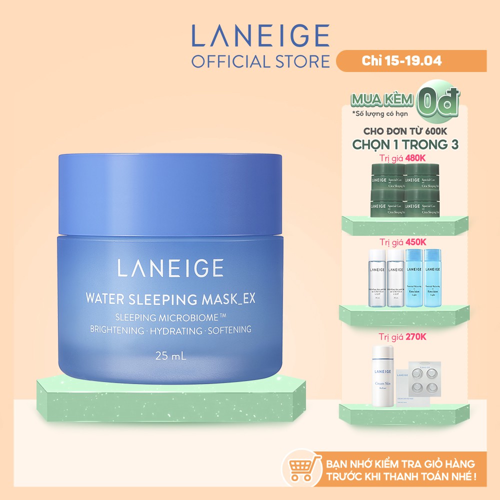 [Mã FMCGMALL -8% đơn 250K] Mặt nạ ngủ tăng khả năng tự vệ của da LANEIGE Water Sleeping Mask EX 25ml