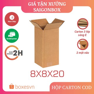 Combo 50 thùng hộp carton size 8x8x20 cm để đóng gói hàng hóa