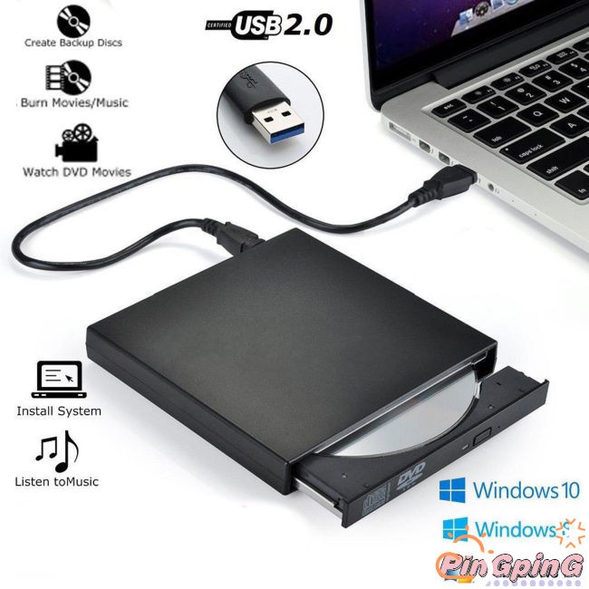 Drive Reader for Windows 98/8/10 Laptop PC Combo External USB Burner DVD CD Disc RW
