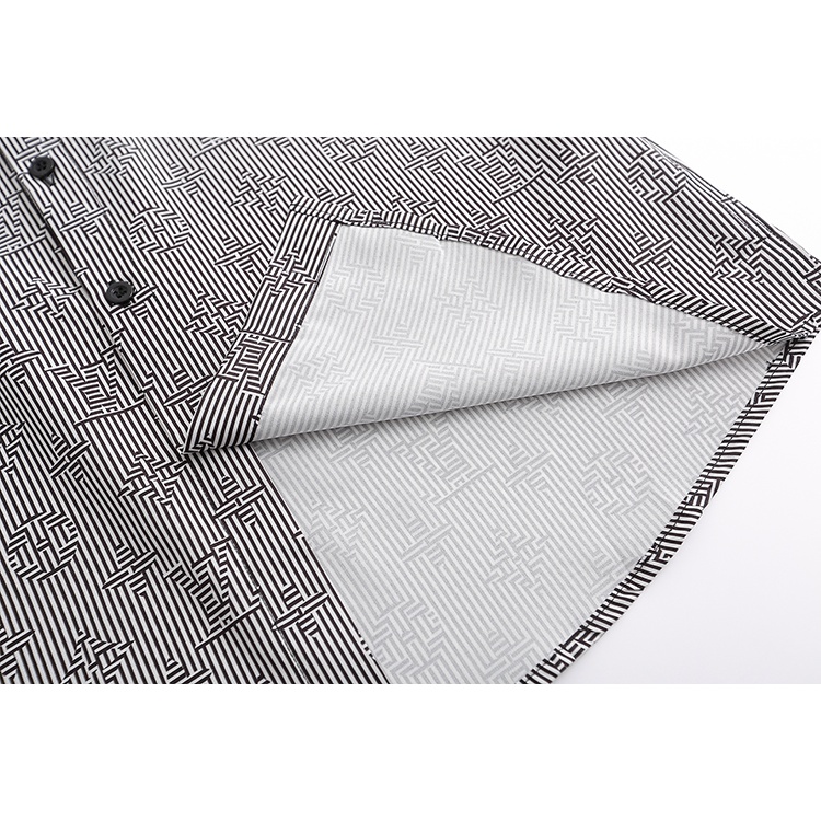 L &amp; V-Áo Sơ Mi Mềm Thoải Mái In logo allover Thiết Kế Đường Phố Cao Cấp Bắt Mắt Màu Trắng Đen Thời Trang