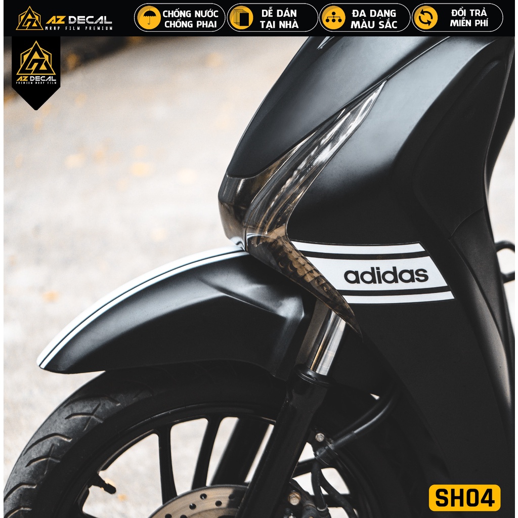 Tem Dán Xe SH Adidas | SH04 | Decal Rời Dán SH Chất Liệu Decal Vinyl Cao Cấp Chống Bay Màu, Dễ Dán Cho SH 2012 - 2022