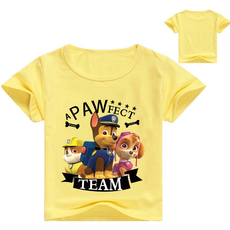 Áo thun bé trai và bé gái in hình Paw patrol Đội chó cứu hộ, Chất liệu cotton thoáng mát mềm mịn, SSSHOP 18