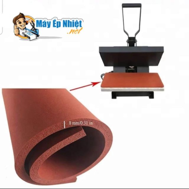 Tấm cao su nhiệt dùng cho Máy Ép Nhiệt khổ 38*38cm Tấm cao su dùng cho máy ép nhiệt trong in chuyển nhiệt, in áo bóng đá