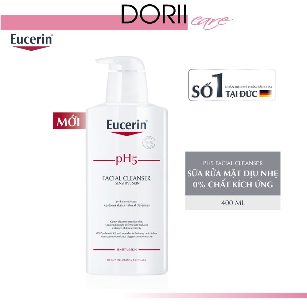 (2025) Sữa Rửa Mặt Eucerin PH5 Facial Cleanser Da Nhạy Cảm (400ml)