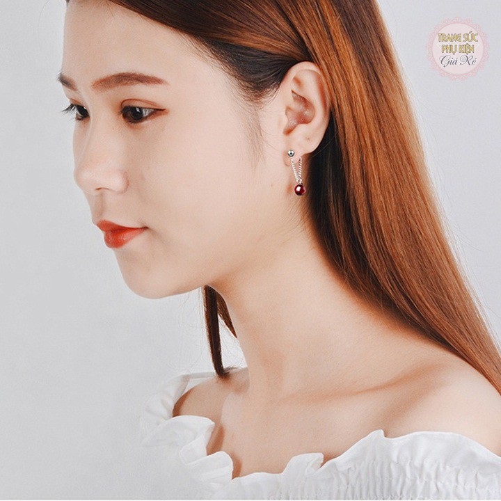 Hoa tai thời trang Hàn nhỏ xinh, bạc ý S925 - HT227