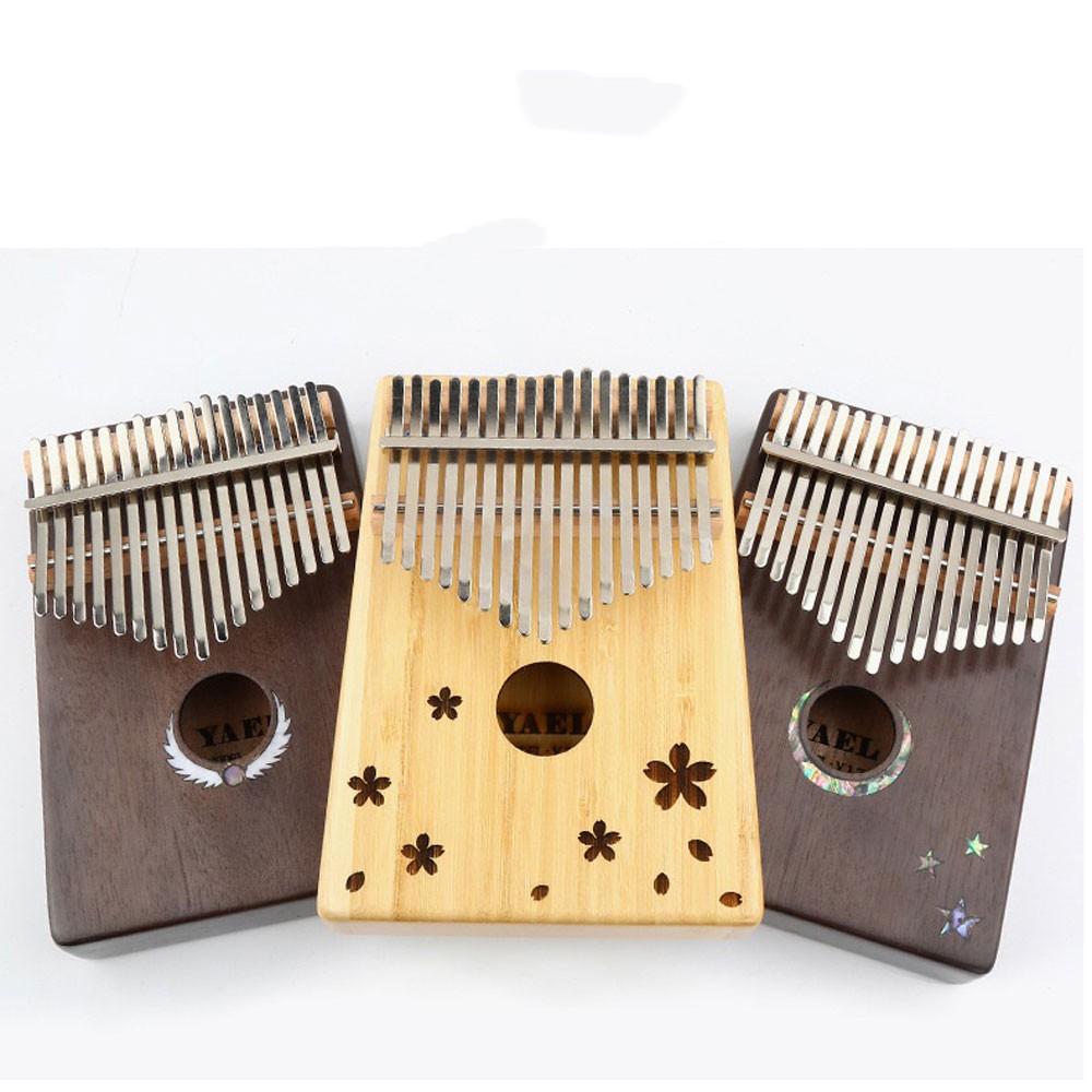 [Mã BMLT35 giảm đến 35K] Đàn Kalimba gỗ mahogany 17 phím Woim cao cấp loại sọc hồng - Thumb Piano 17 keys - HÀNG CÓ SẴN