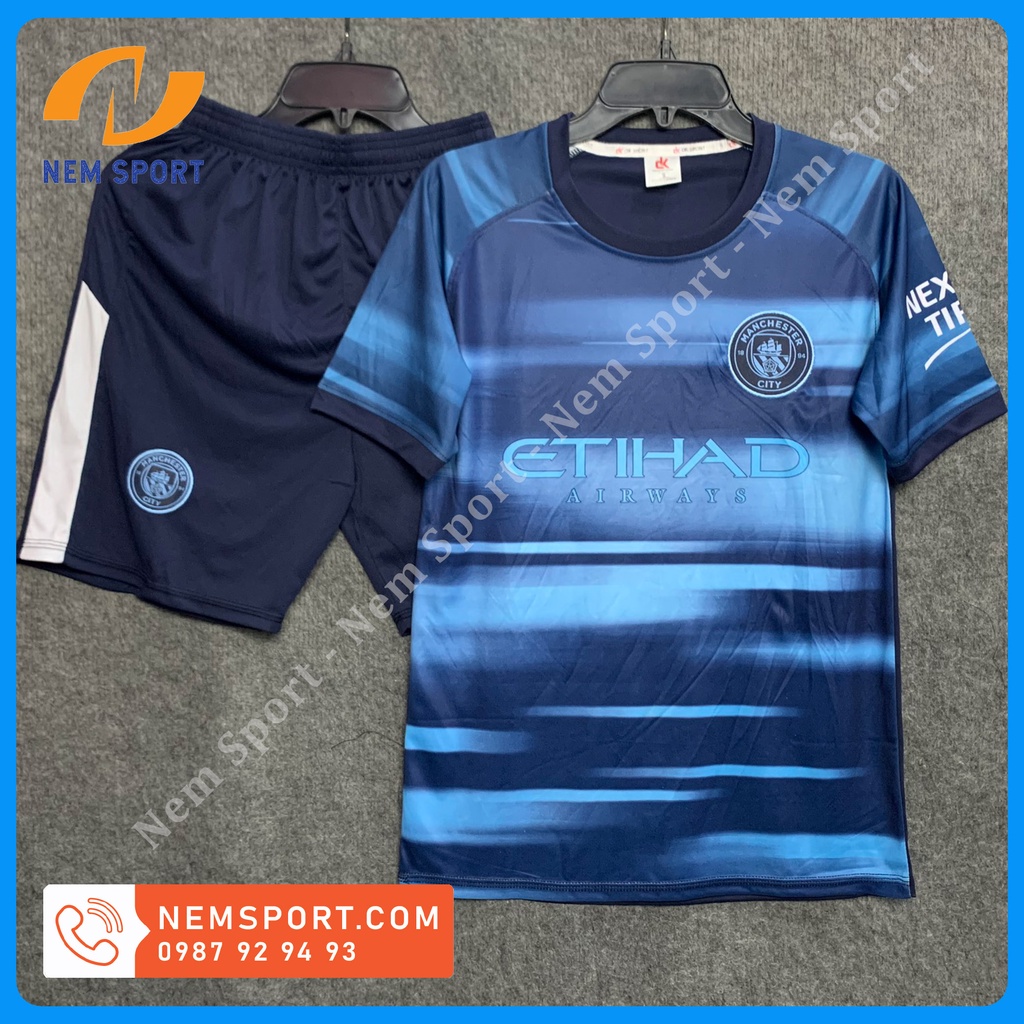 Quần Áo Đá Bóng CLB Manchester City Màu Xanh Đen Mẫu Mới 2022-2023