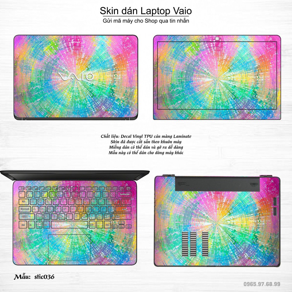 Skin dán Laptop Sony Vaio in hình Hoa văn sticker _nhiều mẫu 6 (inbox mã máy cho Shop)