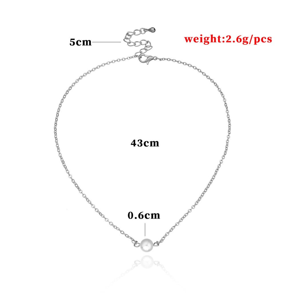 Dây Chuyền Mạ Vàng Hai Lớp Đính Ngọc Trai Giả Xinh Xắn