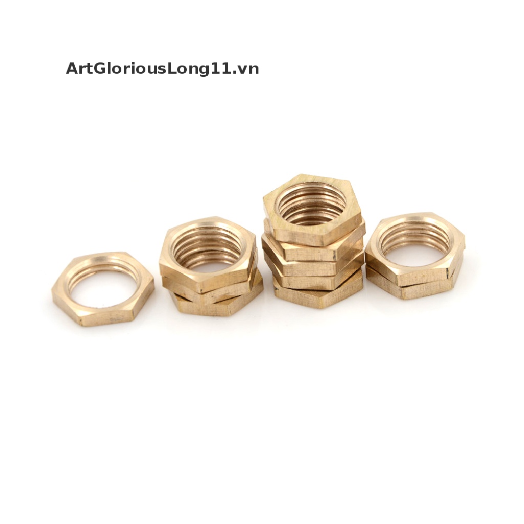 Set 10 Đai Ốc Lục Giác 1 / 4 &quot;Bằng Đồng Thau Chuyên Dụng