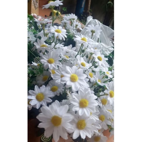 Hoa giả trang trí hoa giả decor cúc họa mi cụm lớn trang trí nhà cửa