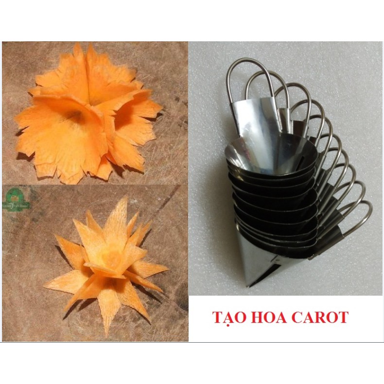 XOÁY HOA INOX - XOÁY HOA củ quả, Dụng cụ tạo cánh hoa trang trí, dụng cụ tạo hoa carot, củ cải Siêu xinh