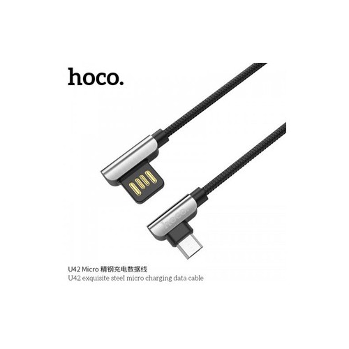 Cáp Micro USB Hoco U42 ✓ Kết cấu kim loại mạnh mẽ ✓ Hai mặt USB 2.4A