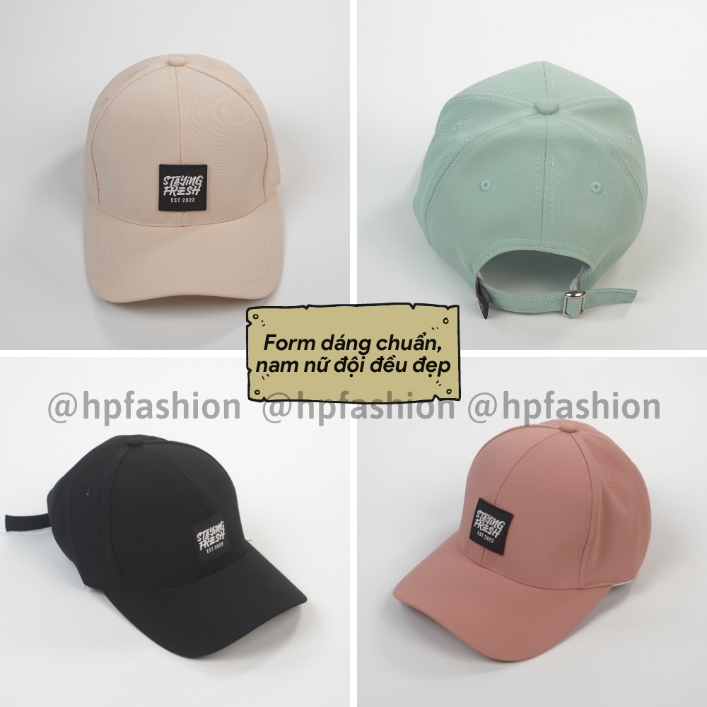 Mũ lưỡi trai ❤️ Nón kết thêu tem STAYING FRESH chất kaki cao cấp form unisex nam nữ N56 - Happy Style