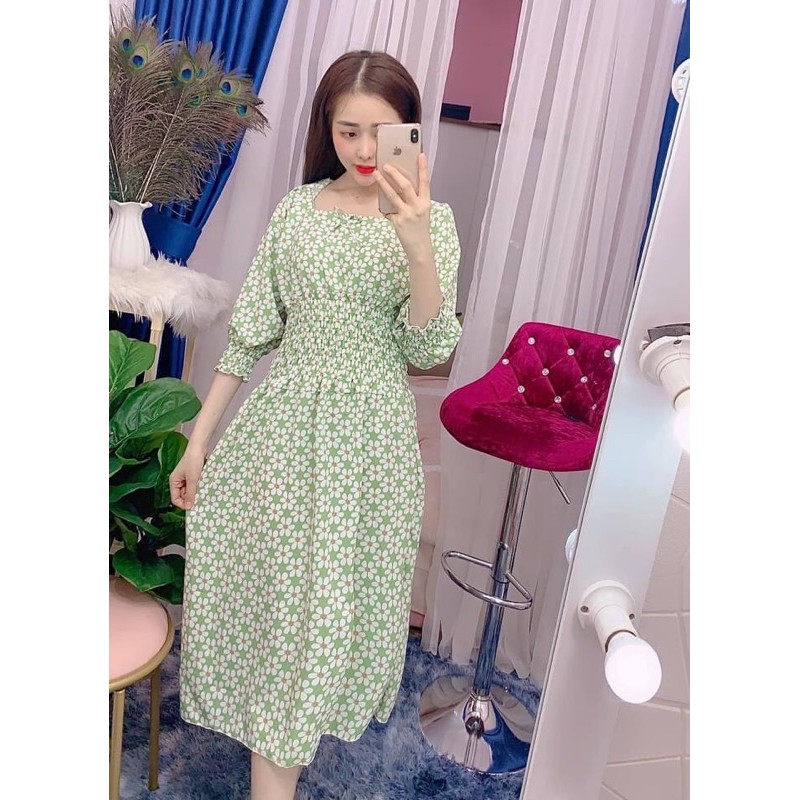 [Mã FAMAYWA2 giảm 10K đơn 50K] ĐẦM MAXI THUN DÚN EO SIÊU DỄ MẶC