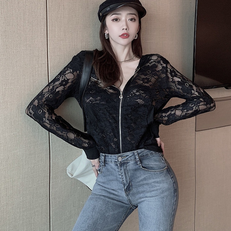 Áo Khoác Ren Mỏng Có Mũ Trùm Đầu Dáng Ngắn Thời Trang Dành Cho Nữ