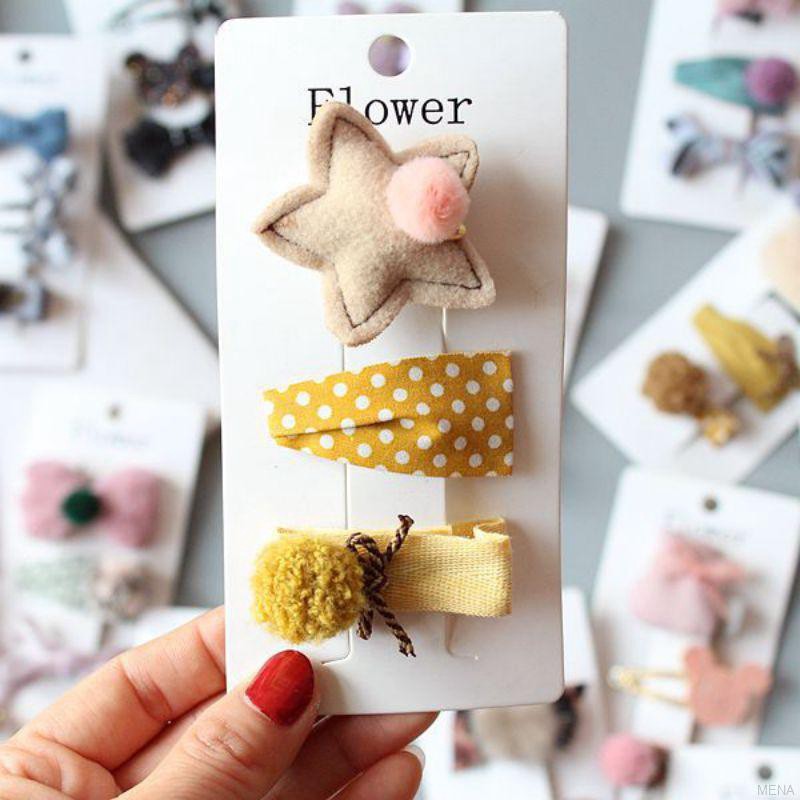 Set 3 kẹp tóc dễ thương cho bé gái