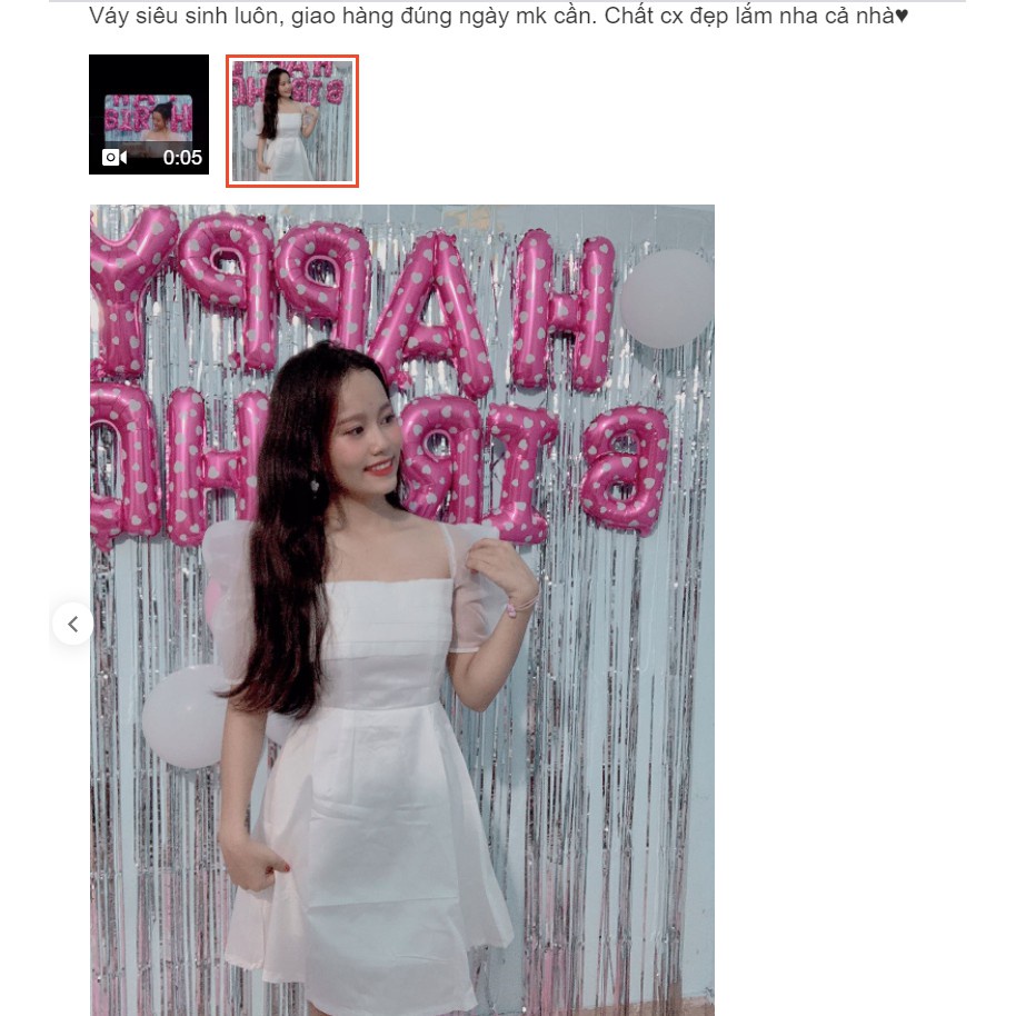 Đầm xếp ly ngực tay bồng sang chảnh Lace dress
