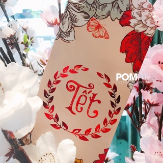 Bao Lì Xì thiết kế độc quyền Pom Art (1 cái) ép kim chữ nổi mẫu Tết bộ Phổ Thông