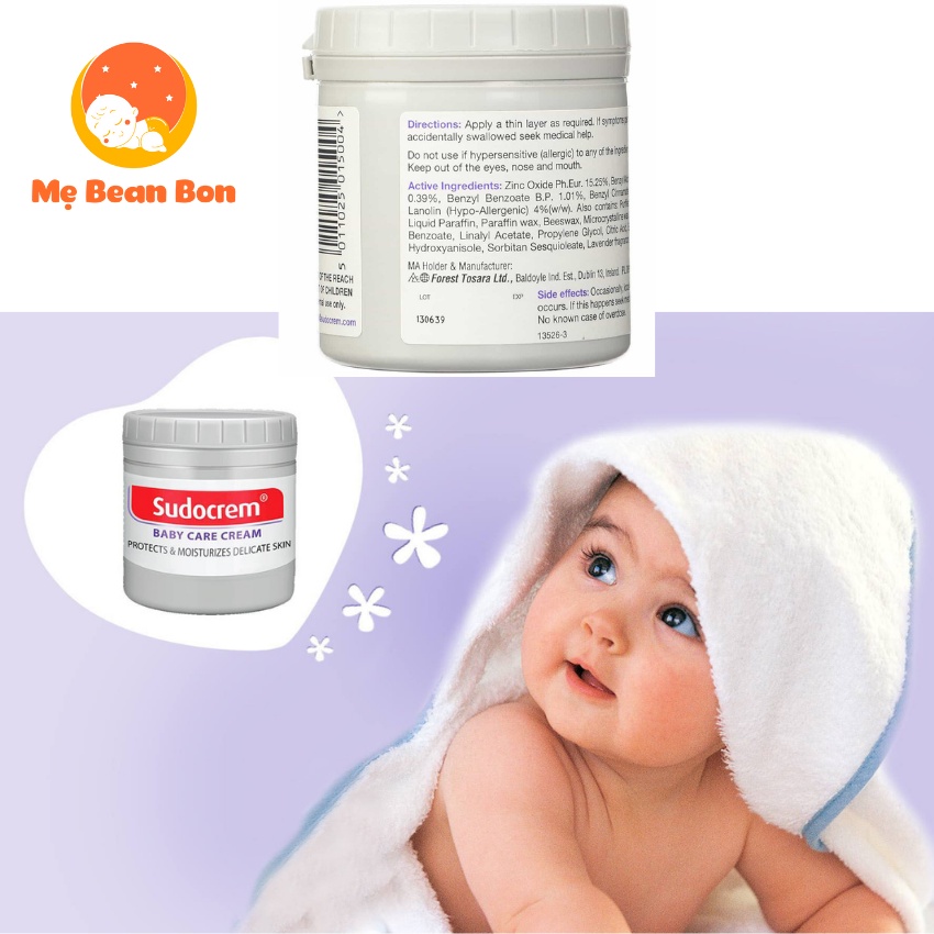 Kem bôi Sudocrem Antiseptic Healing Cream UK 60g chống hăm chàm bỏng xước da cho trẻ em và người lớn - mẹ bean bon