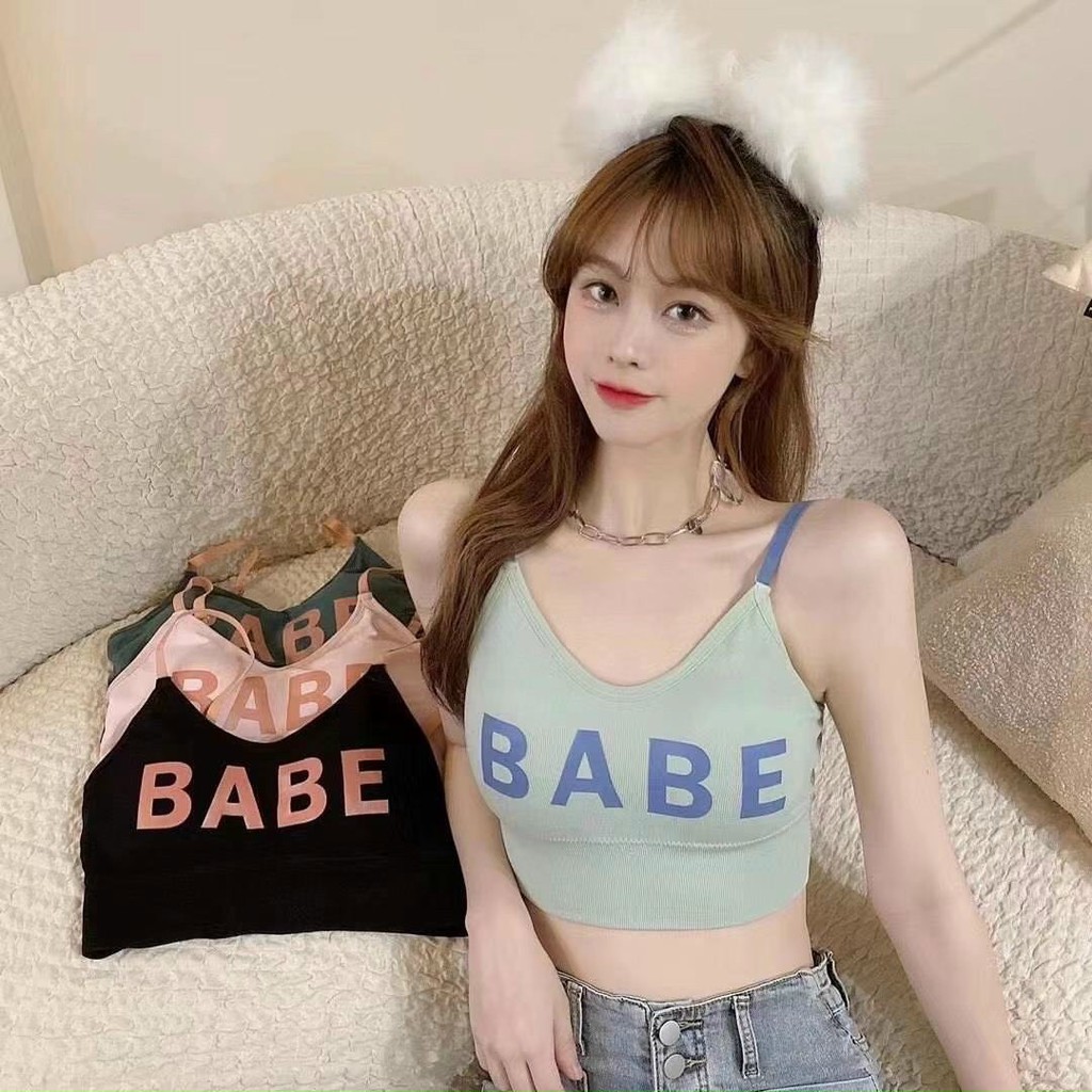 Áo Ngực Bra Nữ Cotton Hở Lưng Chữ U, Áo Bra Tập Thể Thao Nâng Ngực Nhẹ Mẫu Mới Hot Hit In Chữ BABE