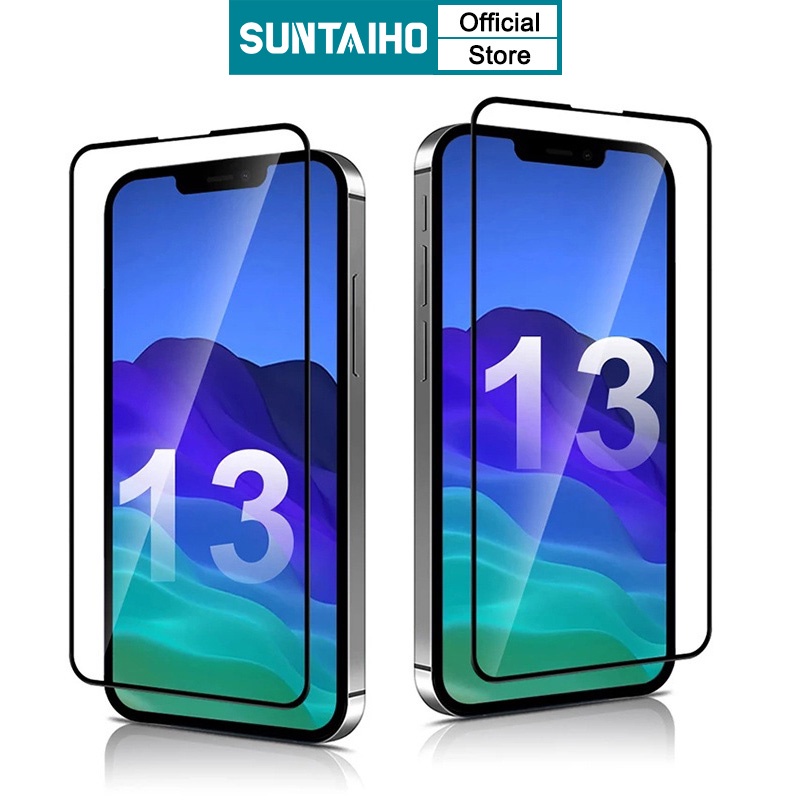 Kính cường lực 5D SUNTAIHO viền góc tròn bảo vệ màn hình cho Iphone 13Pro Max 12 Pro Max 11 11Pro 11Pro MAX XR 6 6s 7 8 Plus