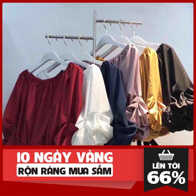 [ Sale Off ] Áo trễ vai tay bồng nơ buộc thời trang nem