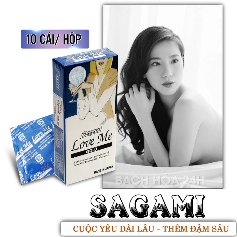 [Combo 2 Hộp] Bao Cao Su Sagami Love Me (Hộp 10c) - Bcs Kéo Dài Thời Gian Yêu, Ôm Sát, Chống Tuột + Tặng 3 Bcs Durex.