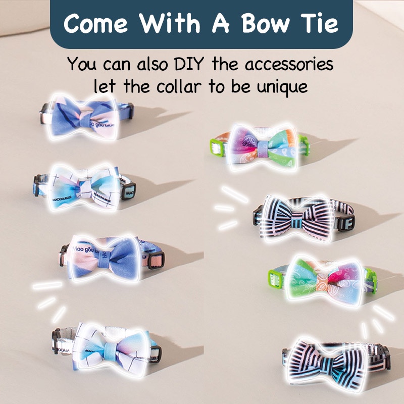 HamshMoc Vòng cổ hình nơ mềm mại dễ thương cho thú cưng