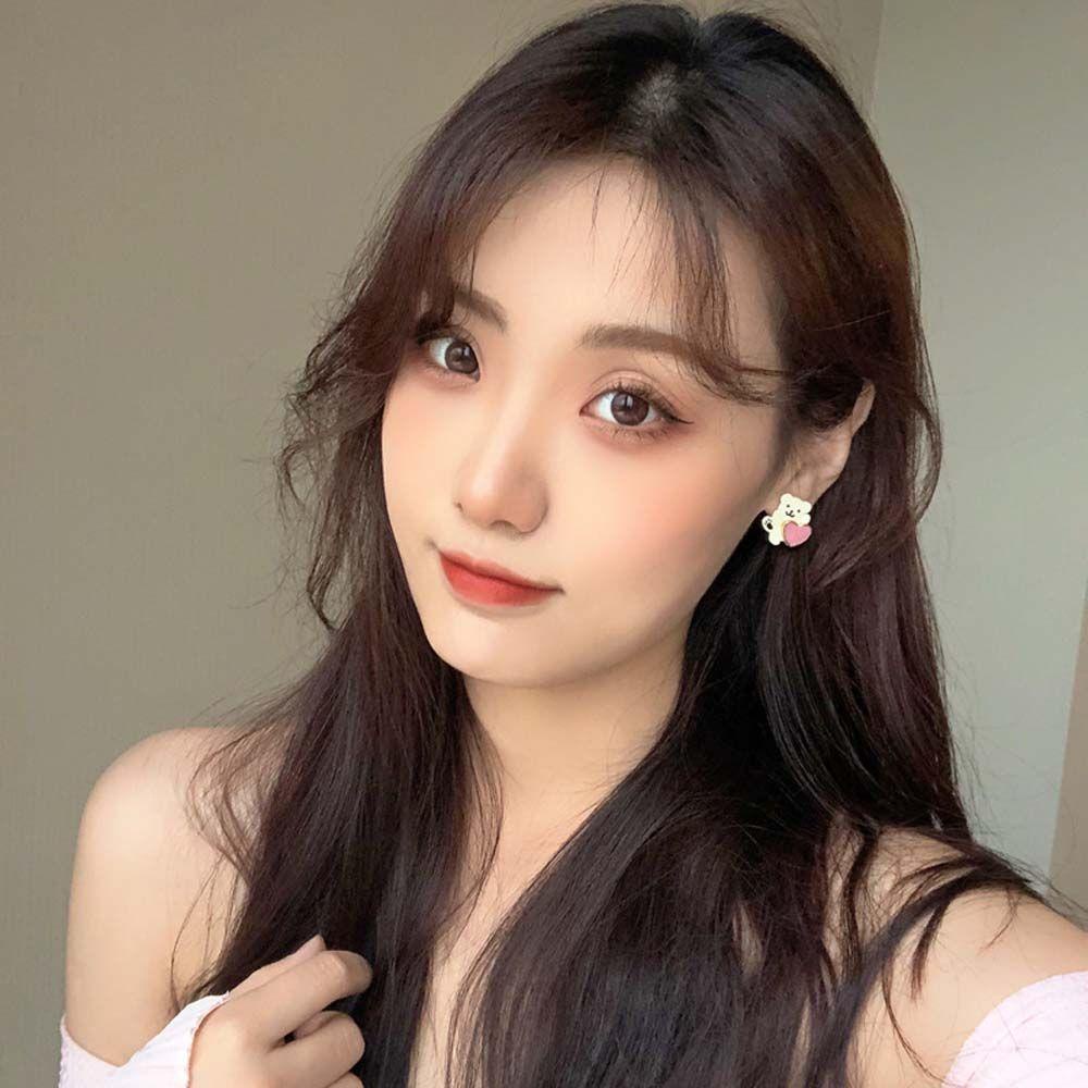 Bông Tai Hình Trái Tim Phong Cách Hàn Quốc Ngọt Ngào