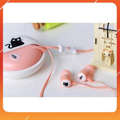 Tai nghe mèo dễ thương tặng hộp đựng