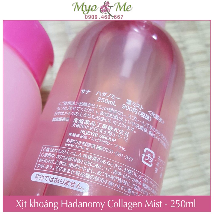 Xịt khoáng Hadanomy Collagen Mist Nhật Bản - 250ml