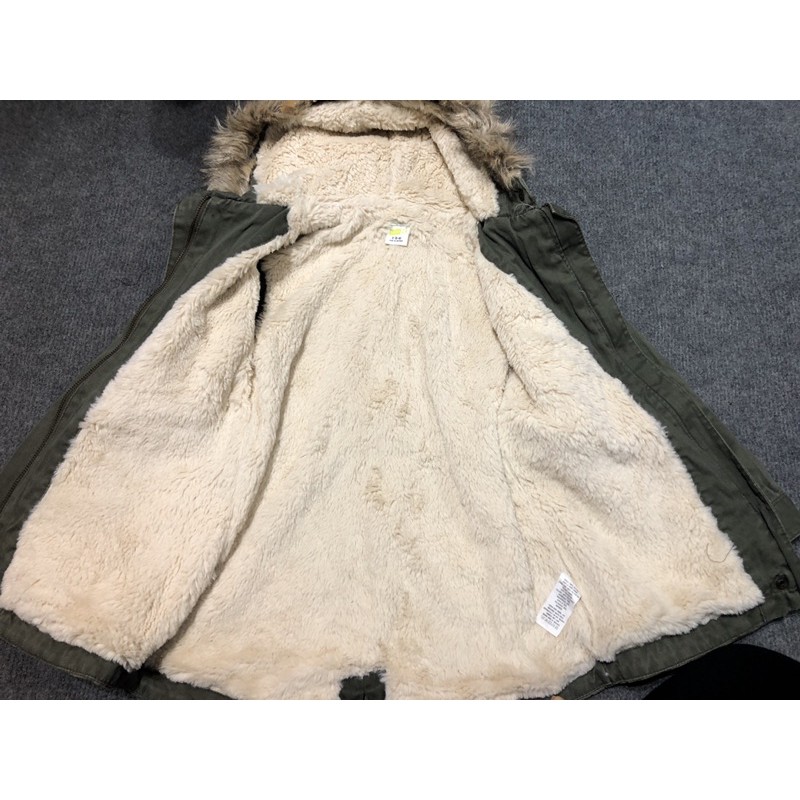 Áo khoác parka lót lông cho bé size 4-5y