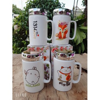 Ly Sứ Nắp Kiếng  300ML