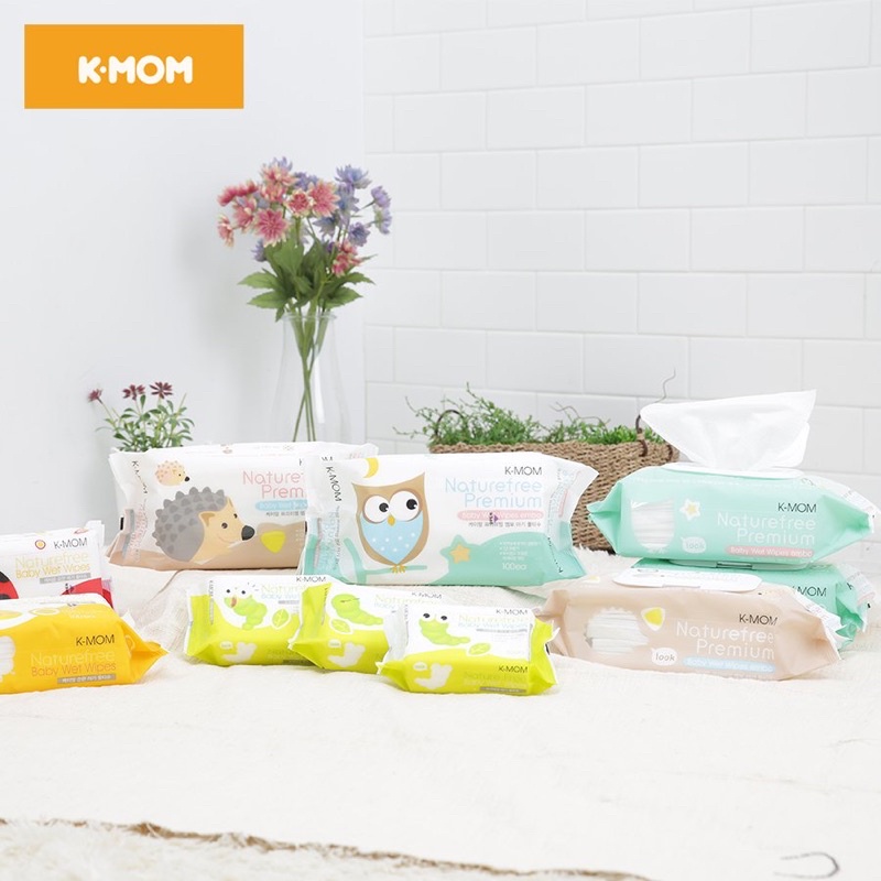 K-MOM - Khăn ướt cao cấp Hàn Quốc (gói 100 tờ)