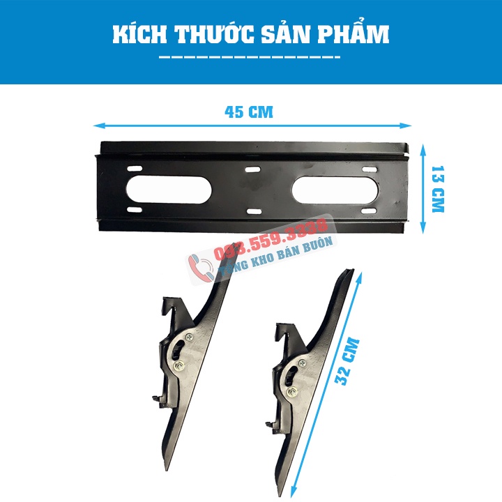 Giá Treo Tivi Gật Gù KC4 26 - 32 - 40 - 43 Inch Khung Treo Tivi Điều Chỉnh Góc Nghiêng 20 Độ