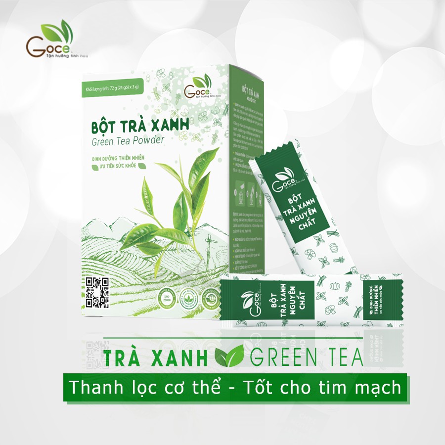 Bột trà xanh nguyên chất Goce – 72g (24 gói x 3g)