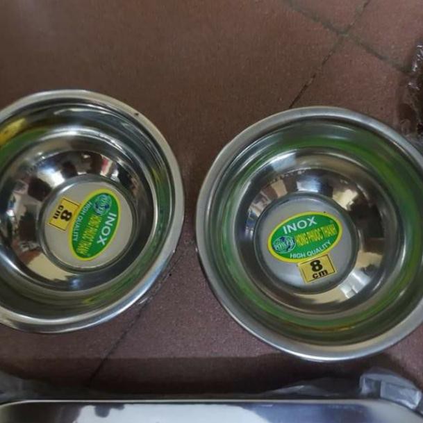 Bát inox bé size 8cm, dùng pha mặt nạ, đựng dụng cụ