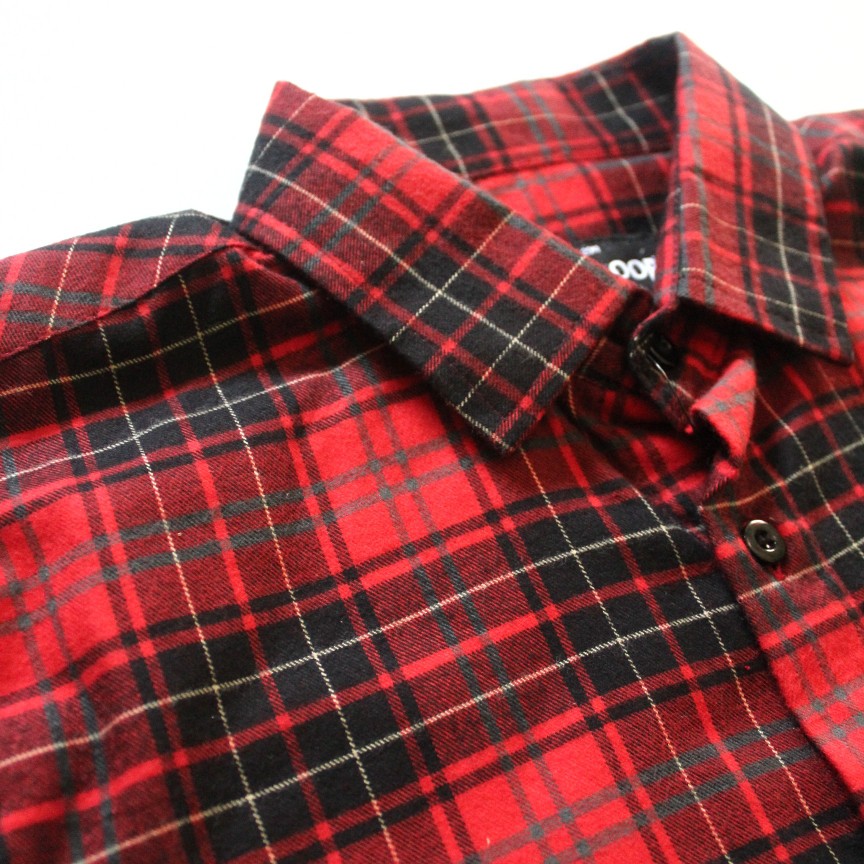 Áo Sơ Mi Tay Dài Vải Flannel Màu Đỏ / Đen