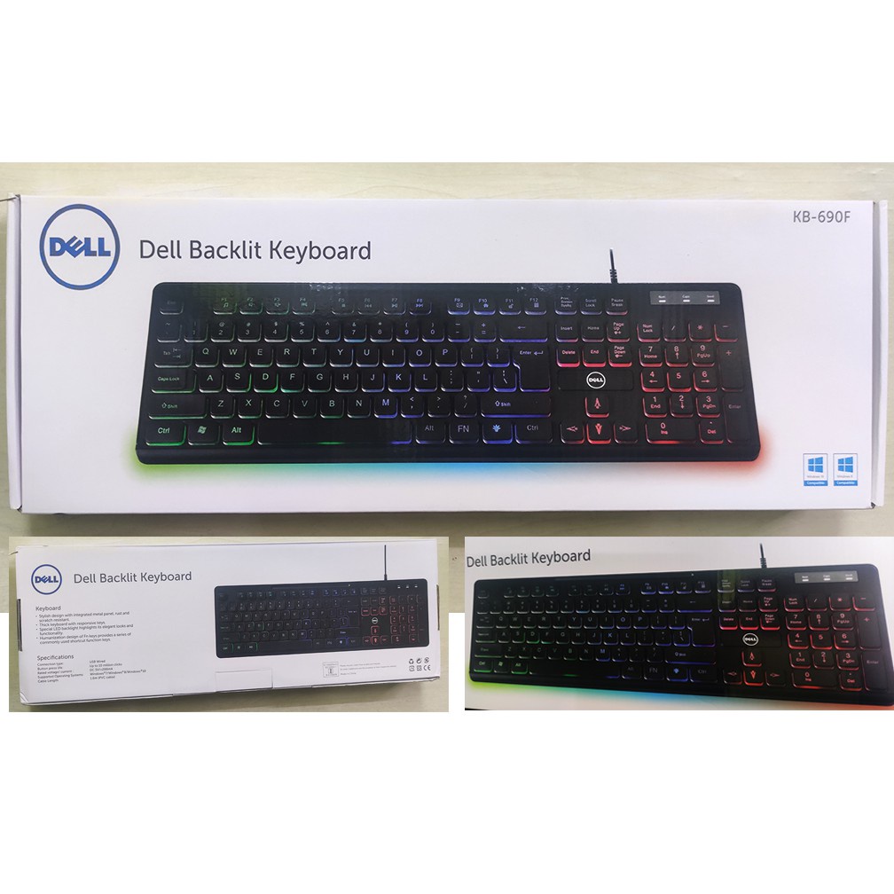 Bàn Phím Dell KB-690f - LED RGB full màu - Thiết kế mỏng thời trang