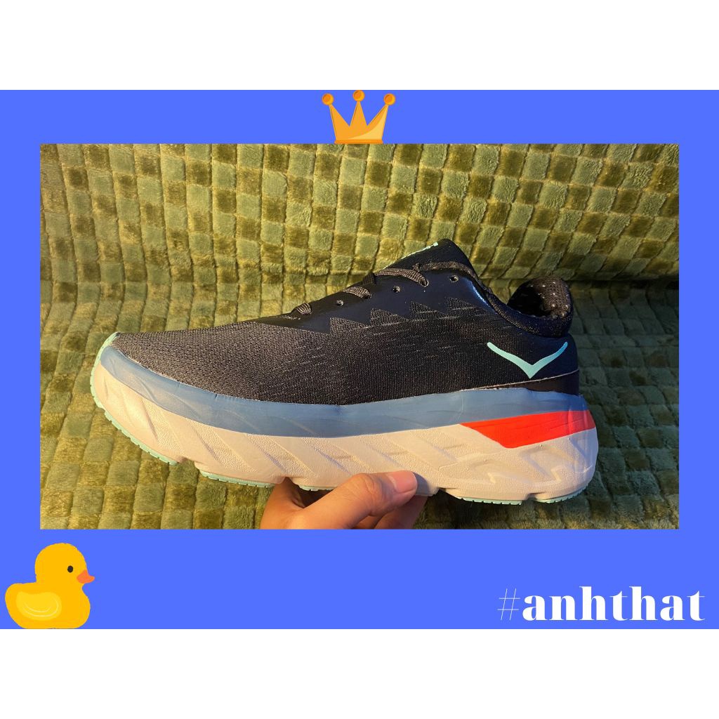 Giày CHẠY HoKa , Giày Thể Thao Đủ Size Cho Cả Nam Và Nữ MÀU ĐEN ĐẾ CAM
